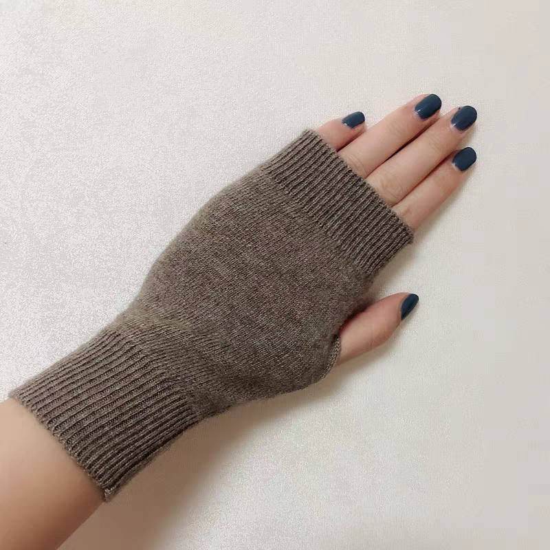 精纺羊毛针织半指手套，拍一发二