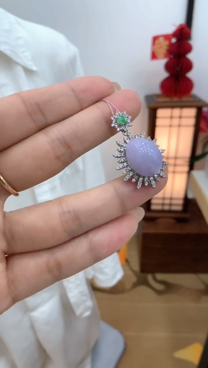 【闪购商品】翡翠颈饰银S925镶嵌吊坠