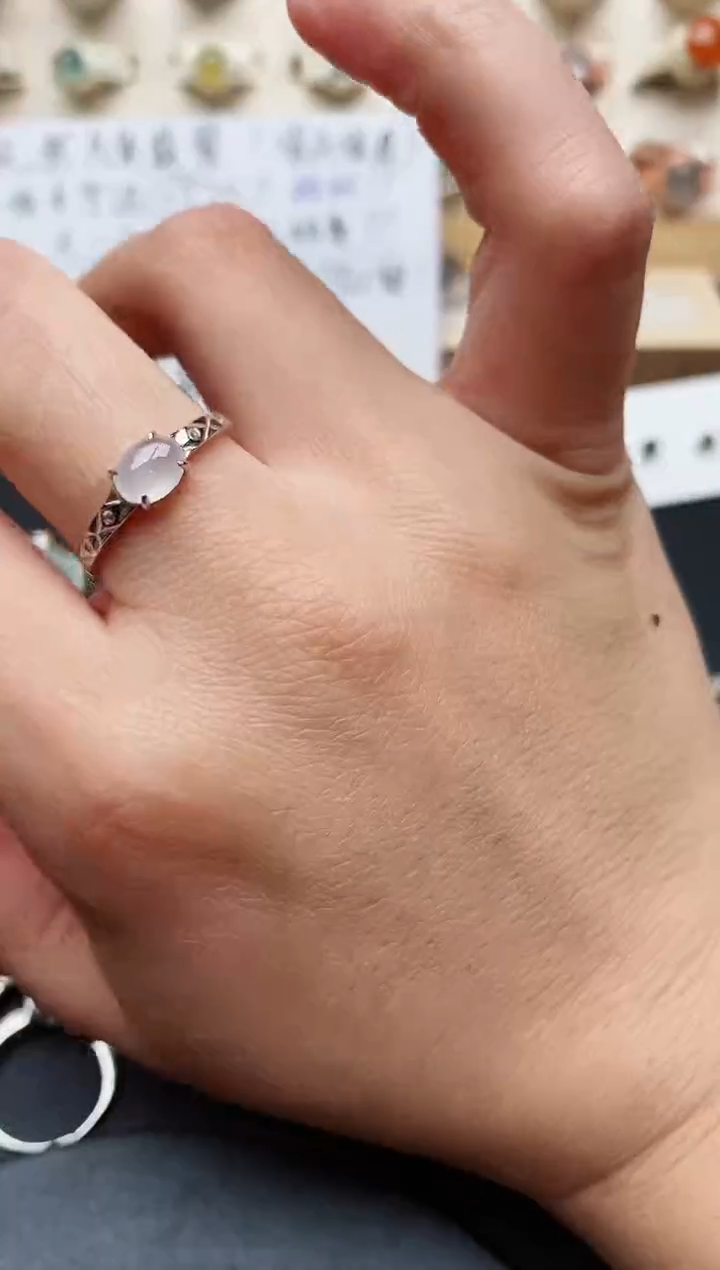 【闪购商品】翡翠戒指银S925镶嵌天然翡翠111  9+