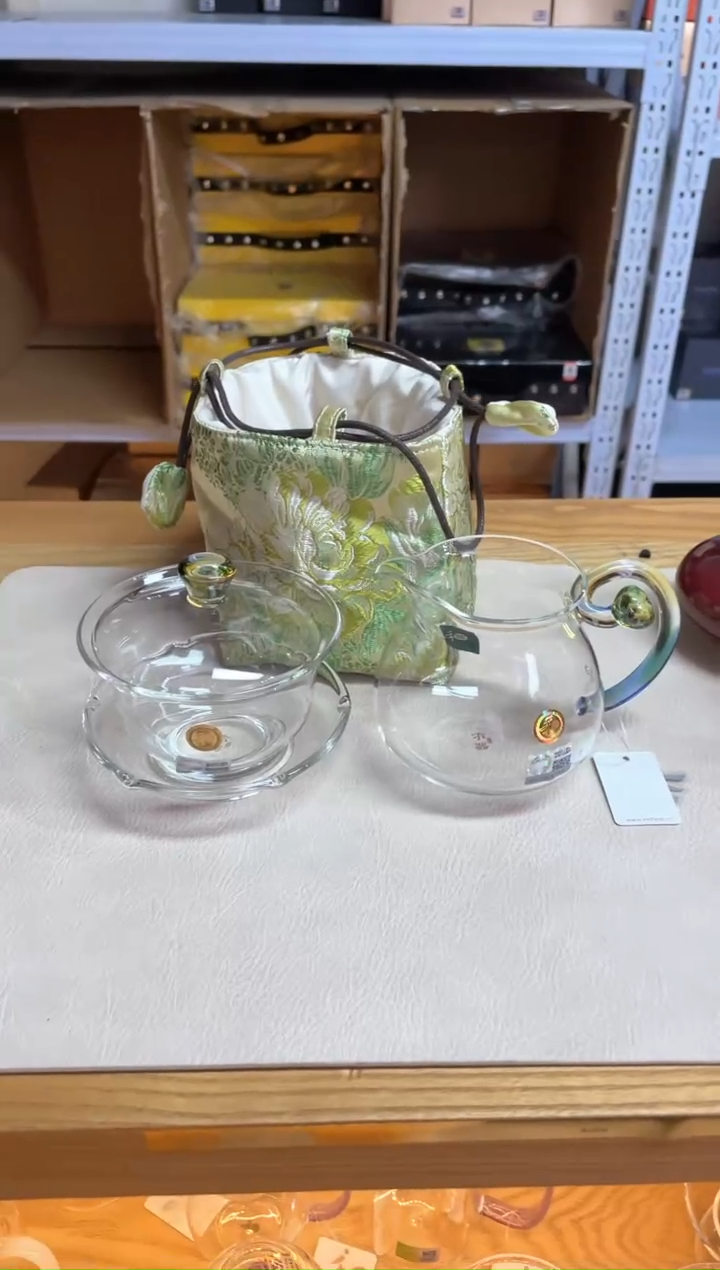 沁莲盖碗迷翠+浮莲迷翠+茶事包牡丹