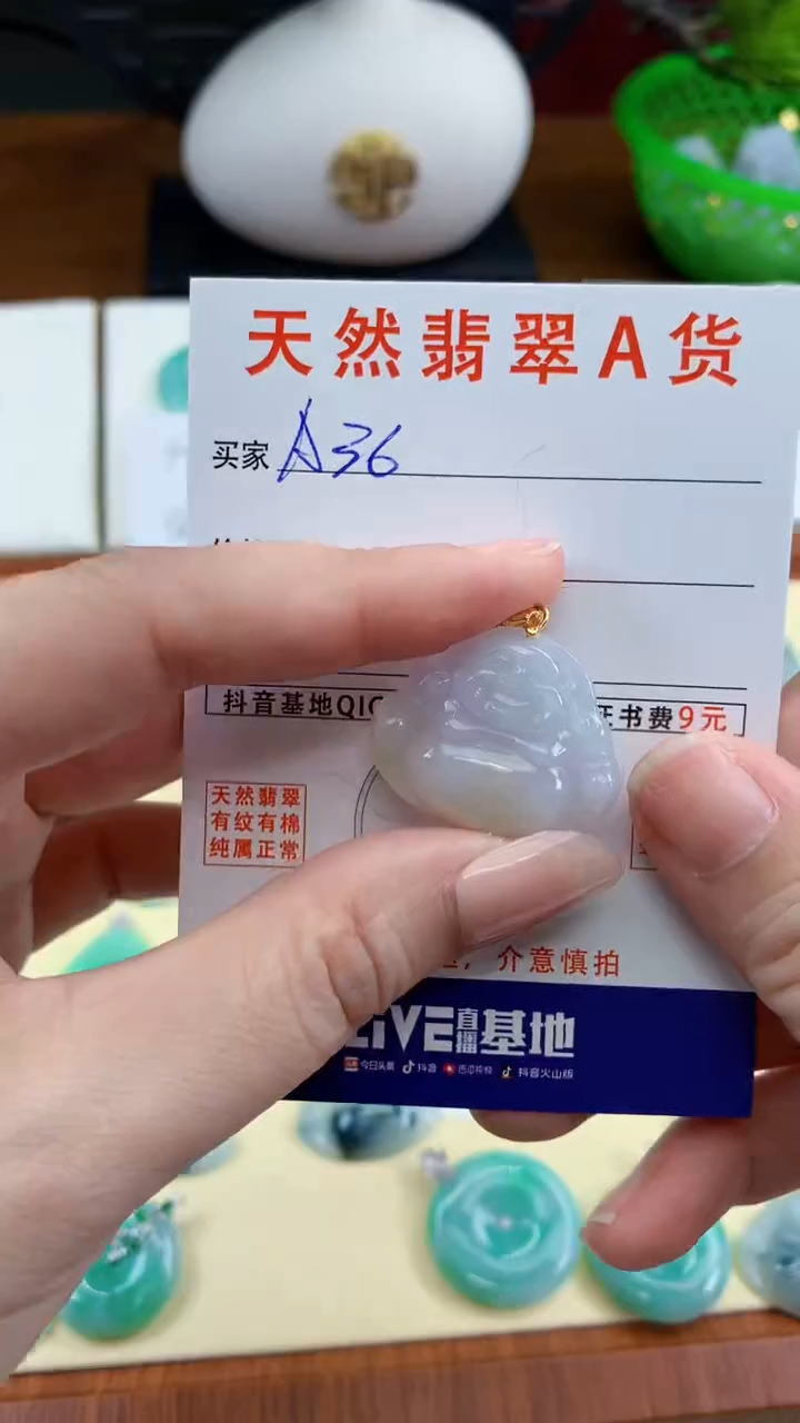 颈饰未镶嵌翡翠天然A货翡翠挂件