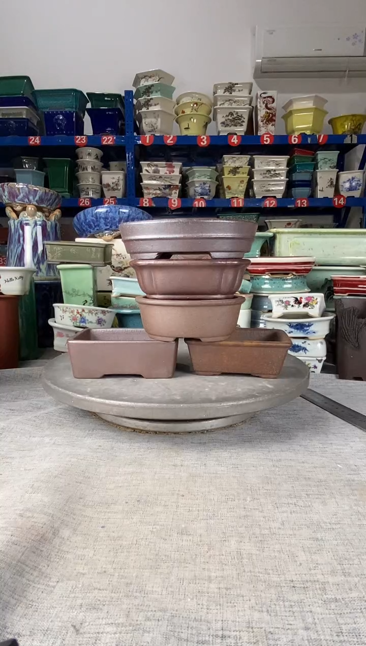 813五只柴烧花盆