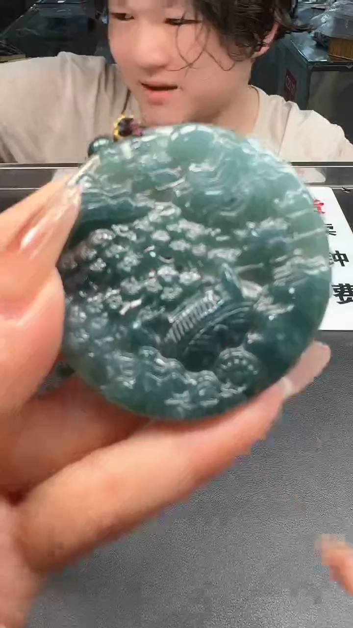 【闪购商品】翡翠颈饰未镶嵌山水加珠链8648/52