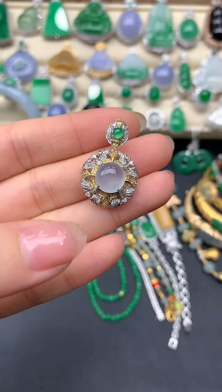 【闪购商品】翡翠颈饰18K金镶嵌186-中国好珍宝