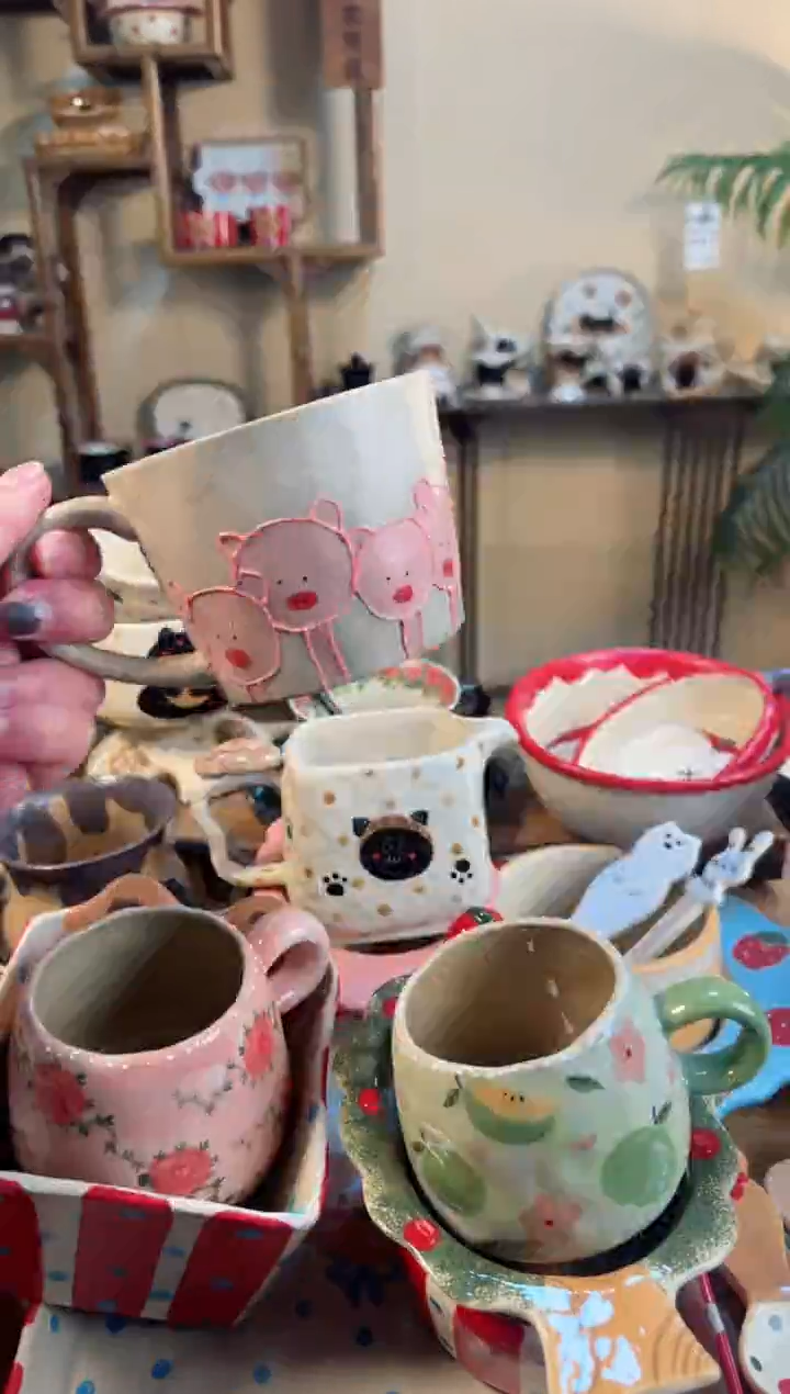 【闪购商品】猪猪杯子个瓷器瓷器