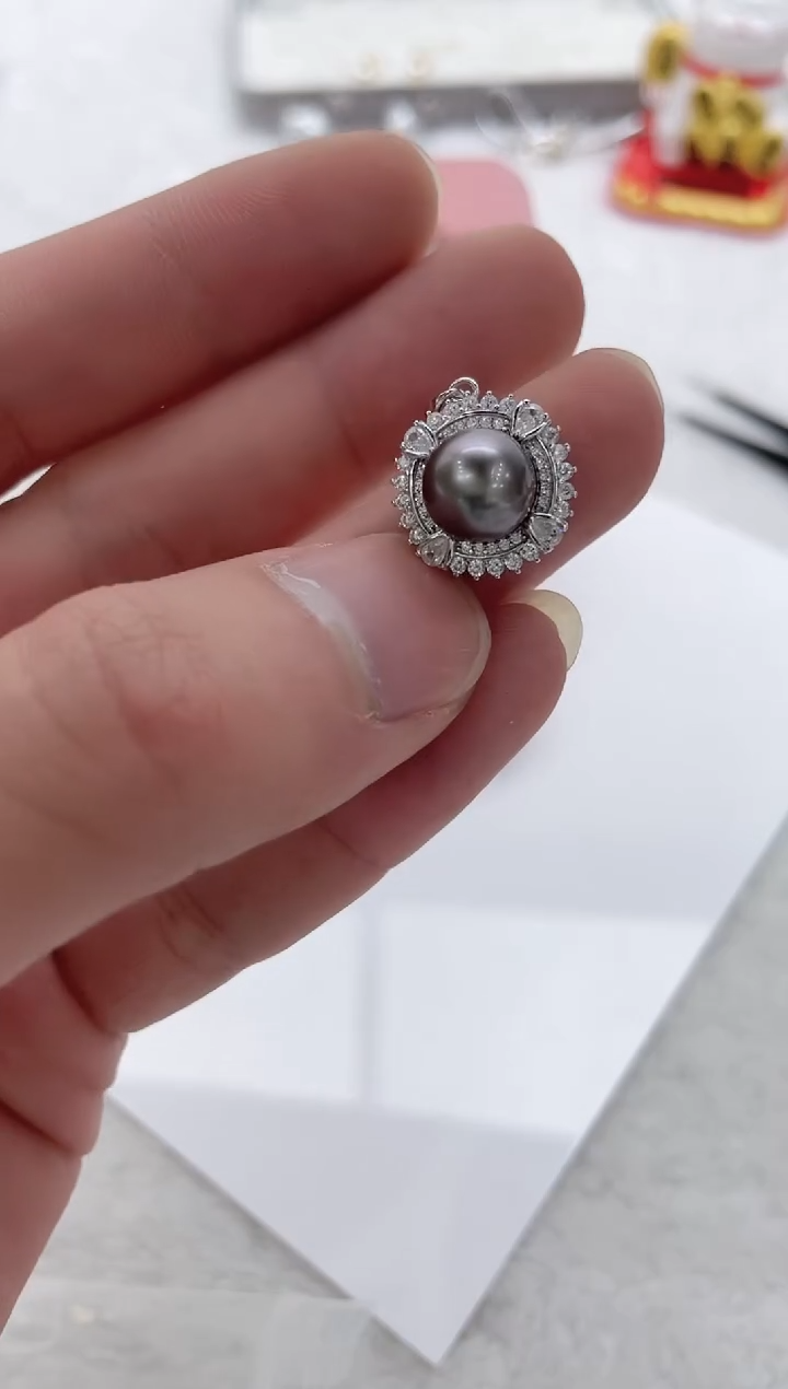 【闪购商品】海水珍珠吊坠(不含链)银S925镶嵌海水珍珠吊坠