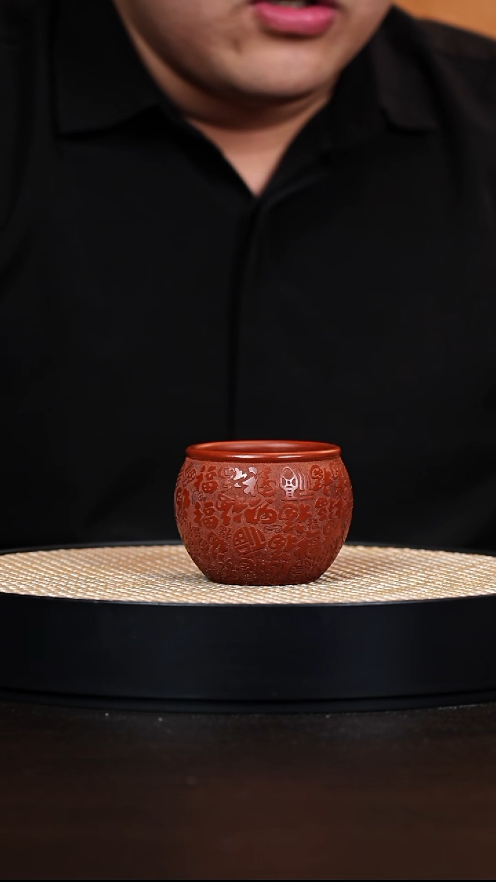 茶壶紫砂百福 大红泥