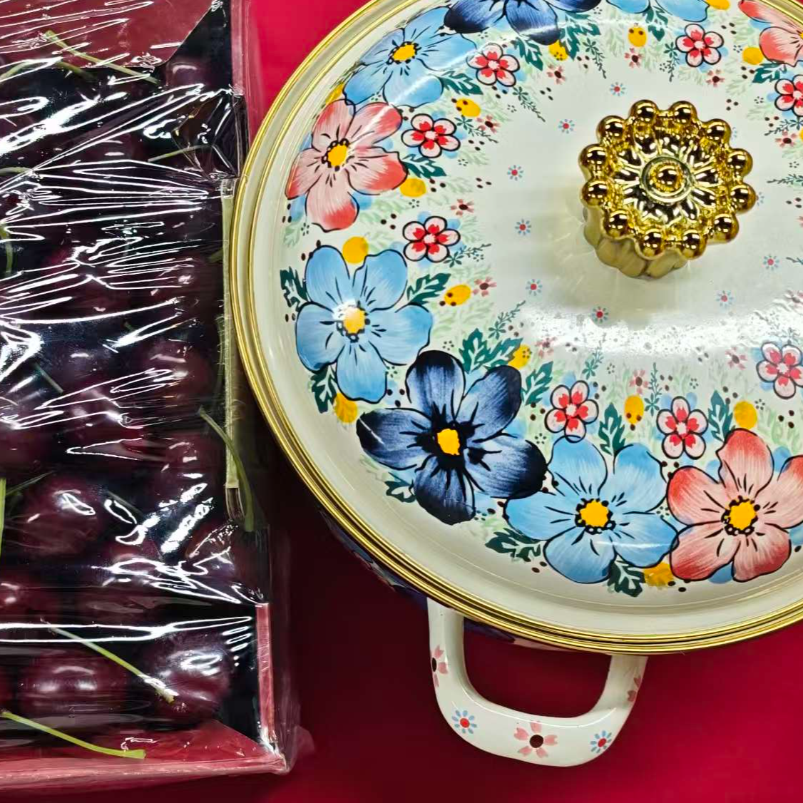 车厘子锅珐琅彩家用中式