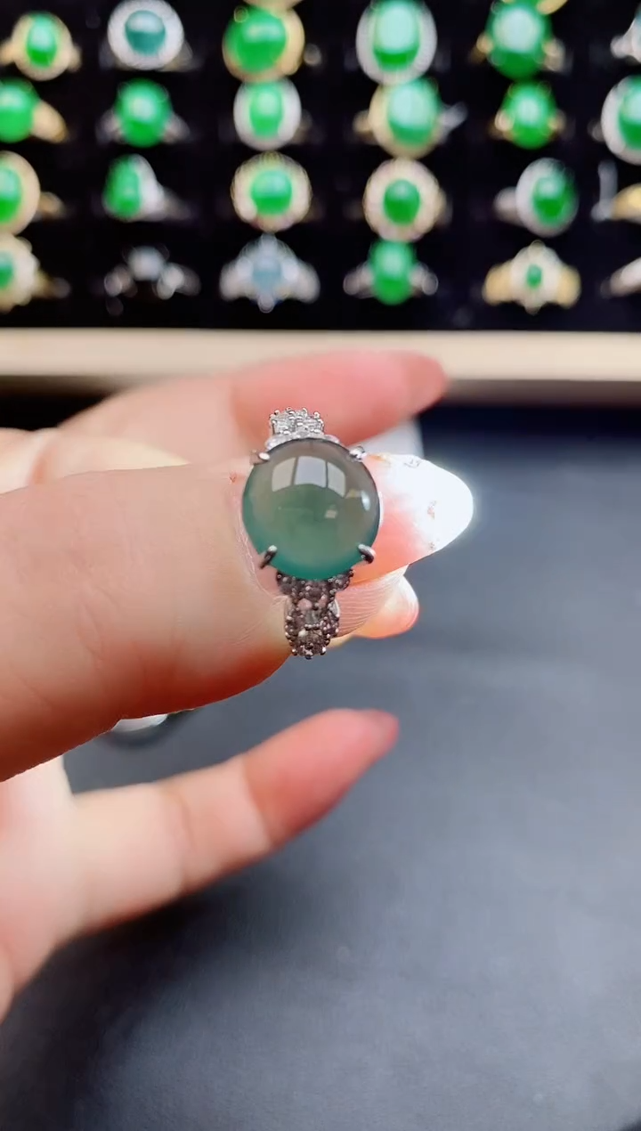 【闪购商品】翡翠戒指银S925镶嵌3132311