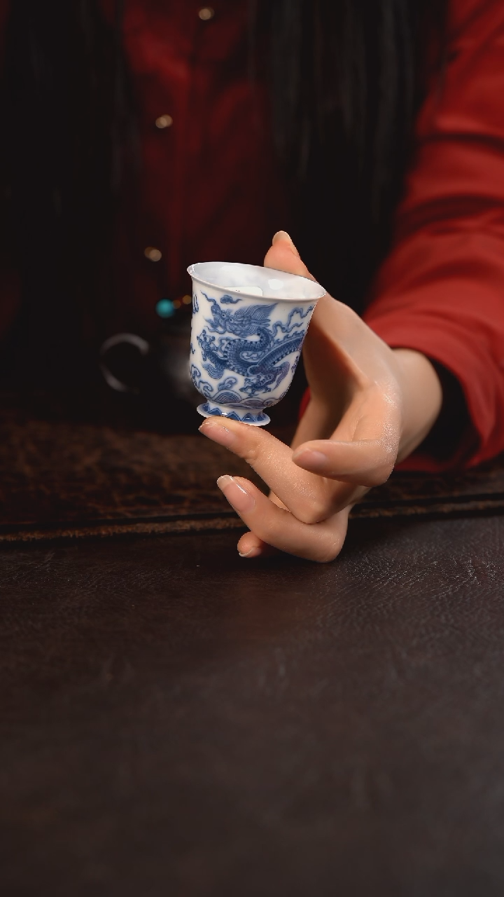 【闪购商品】杯望月怀古海水龙纹闻香杯