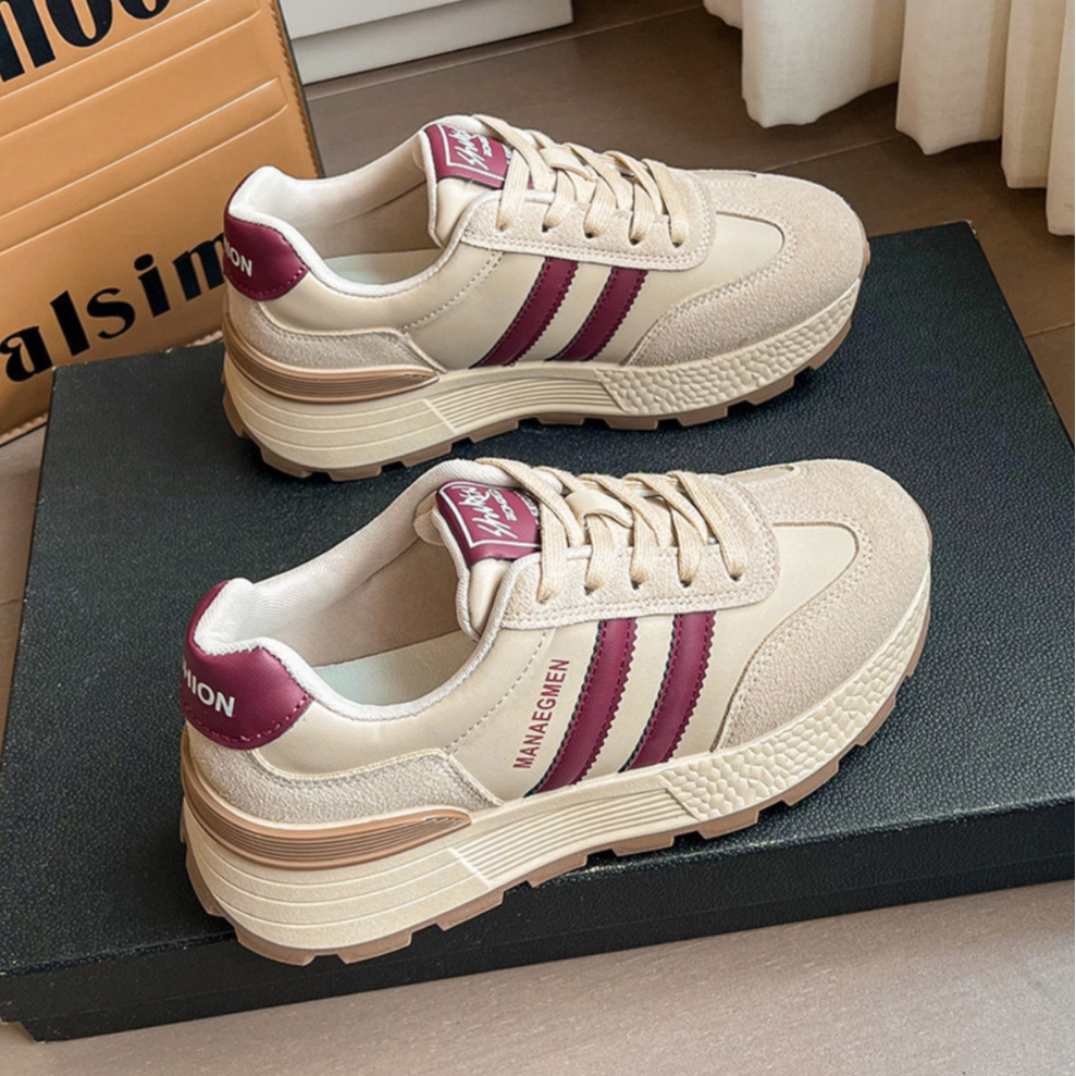 圆头系带阿甘鞋跑步休闲2025春秋网红ins运动鞋百搭