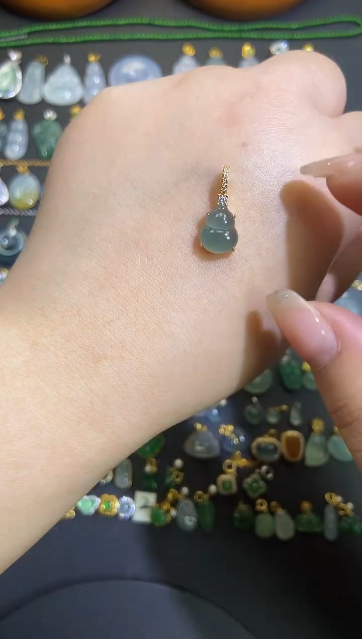 翡翠银S925镶嵌吊坠(不含链)1