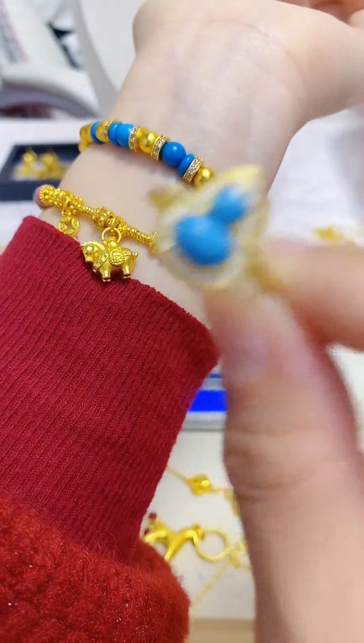 合金无005葫芦蓝戒指