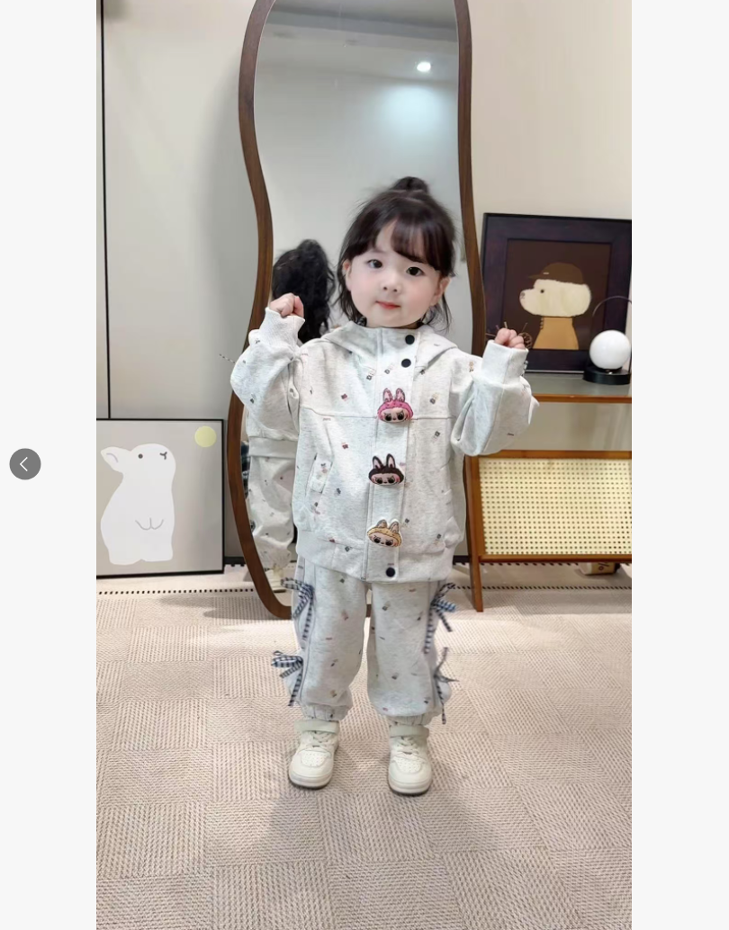 儿童春秋装洋气女童拉布布套装男女孩时髦女宝宝外套卫裤两件套潮