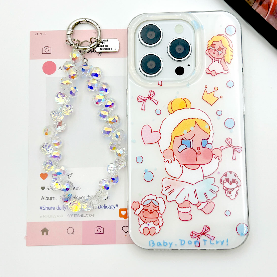 【501】芭蕾哭娃白IMD手机壳适用苹果17苹果16小米17华为oppovivo