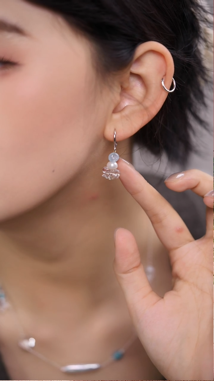 【闪购商品】水晶耳饰银S925镶嵌水晶耳钉