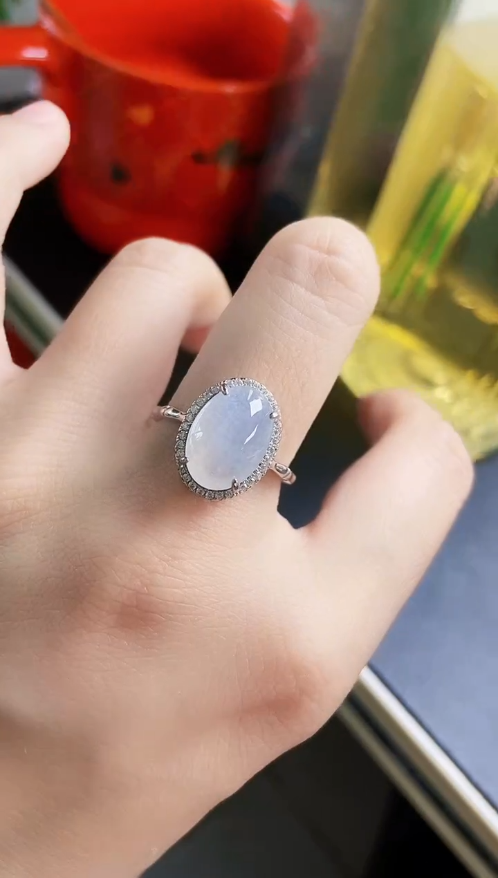 翡翠戒指银S925镶嵌4165874