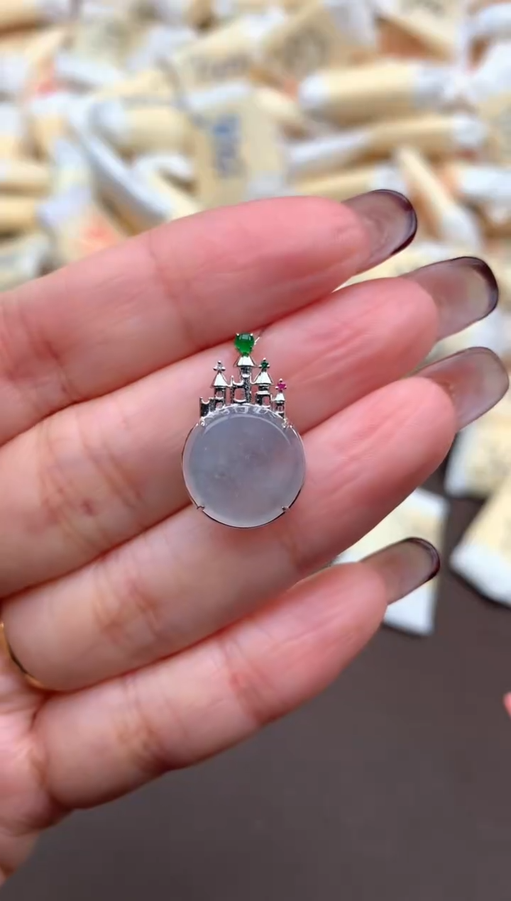 【闪购商品】翡翠挂件18K金镶嵌一