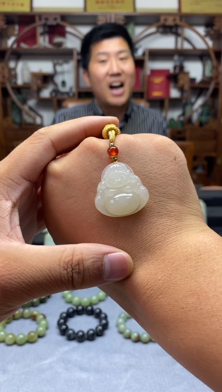 和田玉未镶嵌挂件佛公
