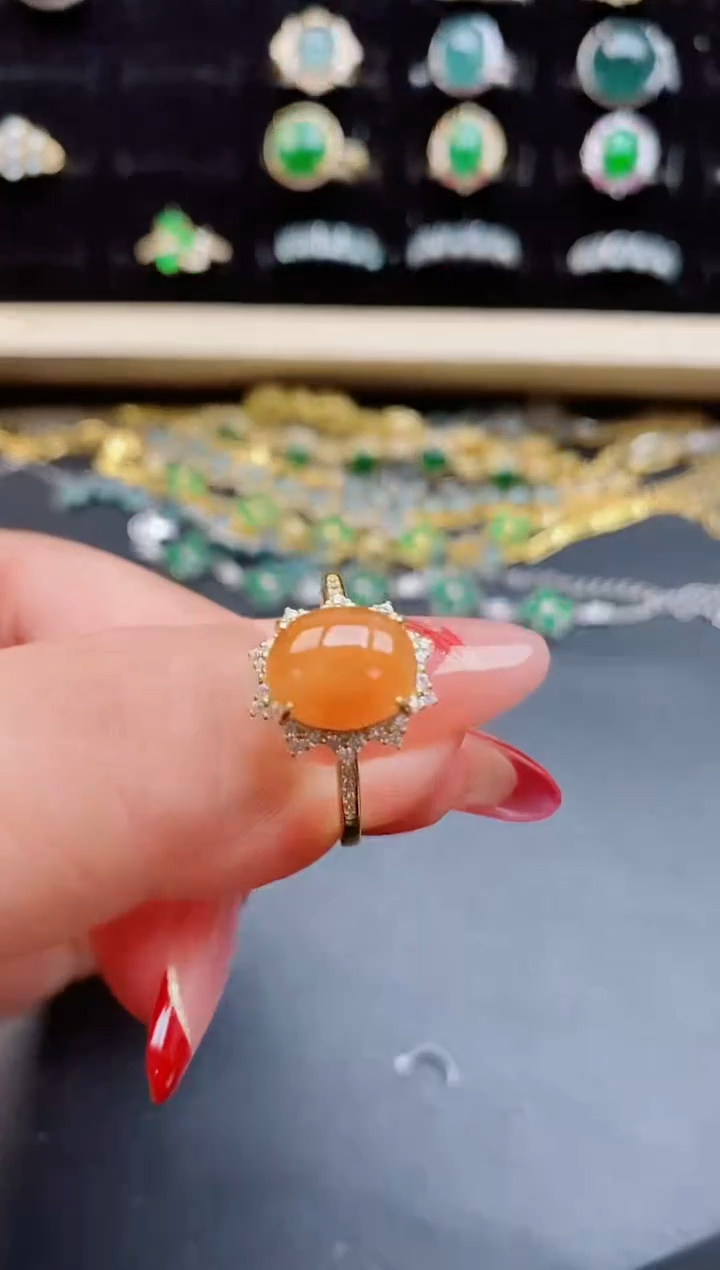 【闪购商品】翡翠戒指银S925镶嵌5080505