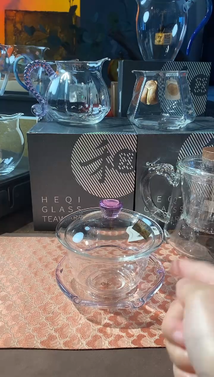 禅语盖碗。加厚新款。。浅紫。。