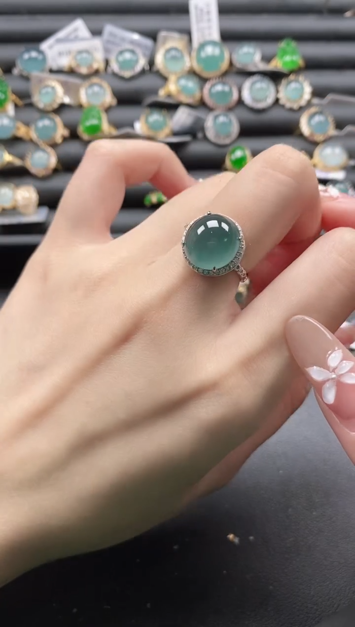 【闪购商品】翡翠戒指银S925镶嵌1111