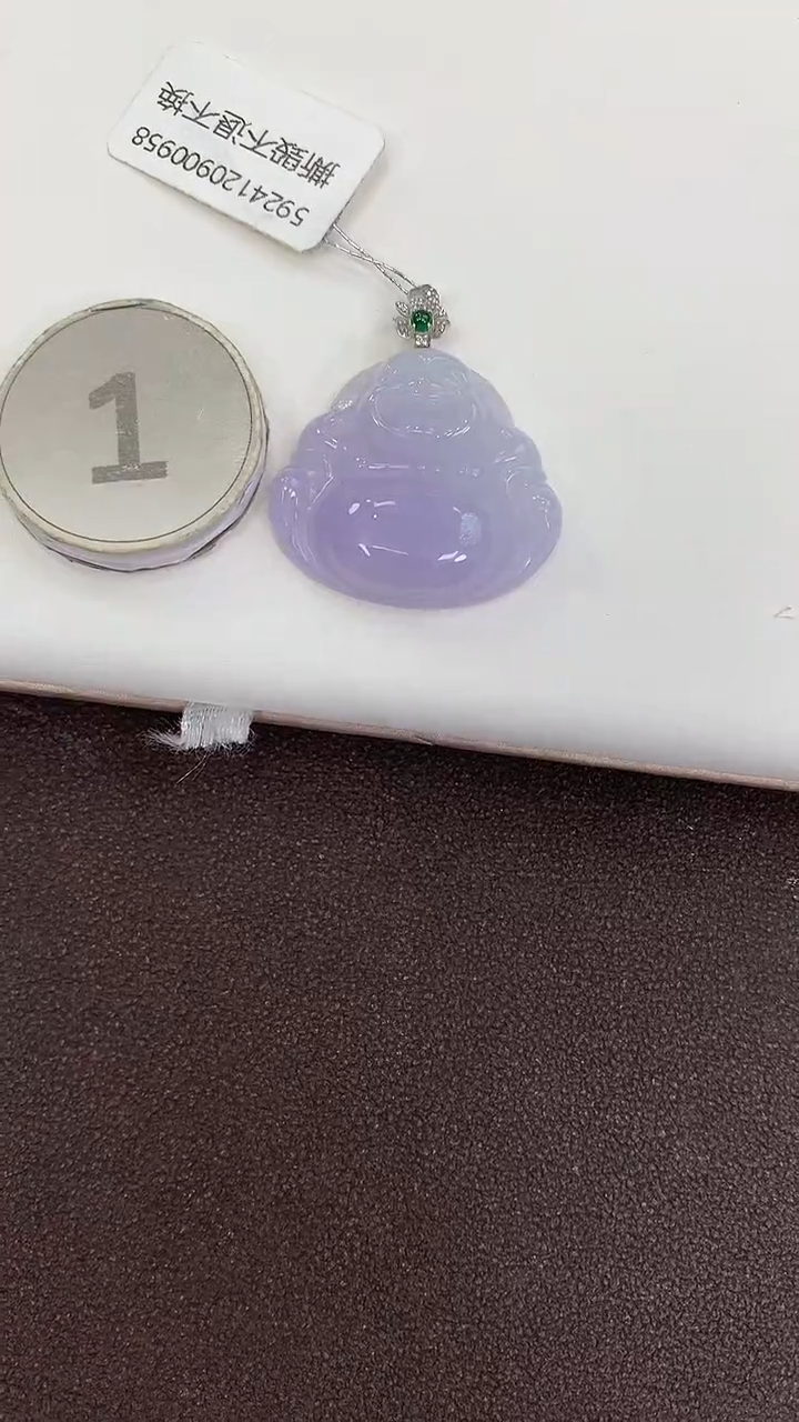 颈饰18K金镶嵌翡翠天然缅甸a货翡翠(多样性发其一
