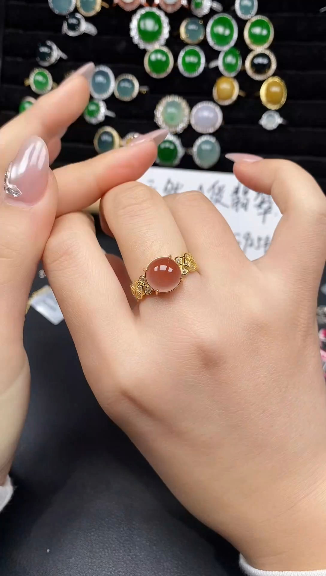 银S925镶嵌戒指玛瑙/玉髓86588