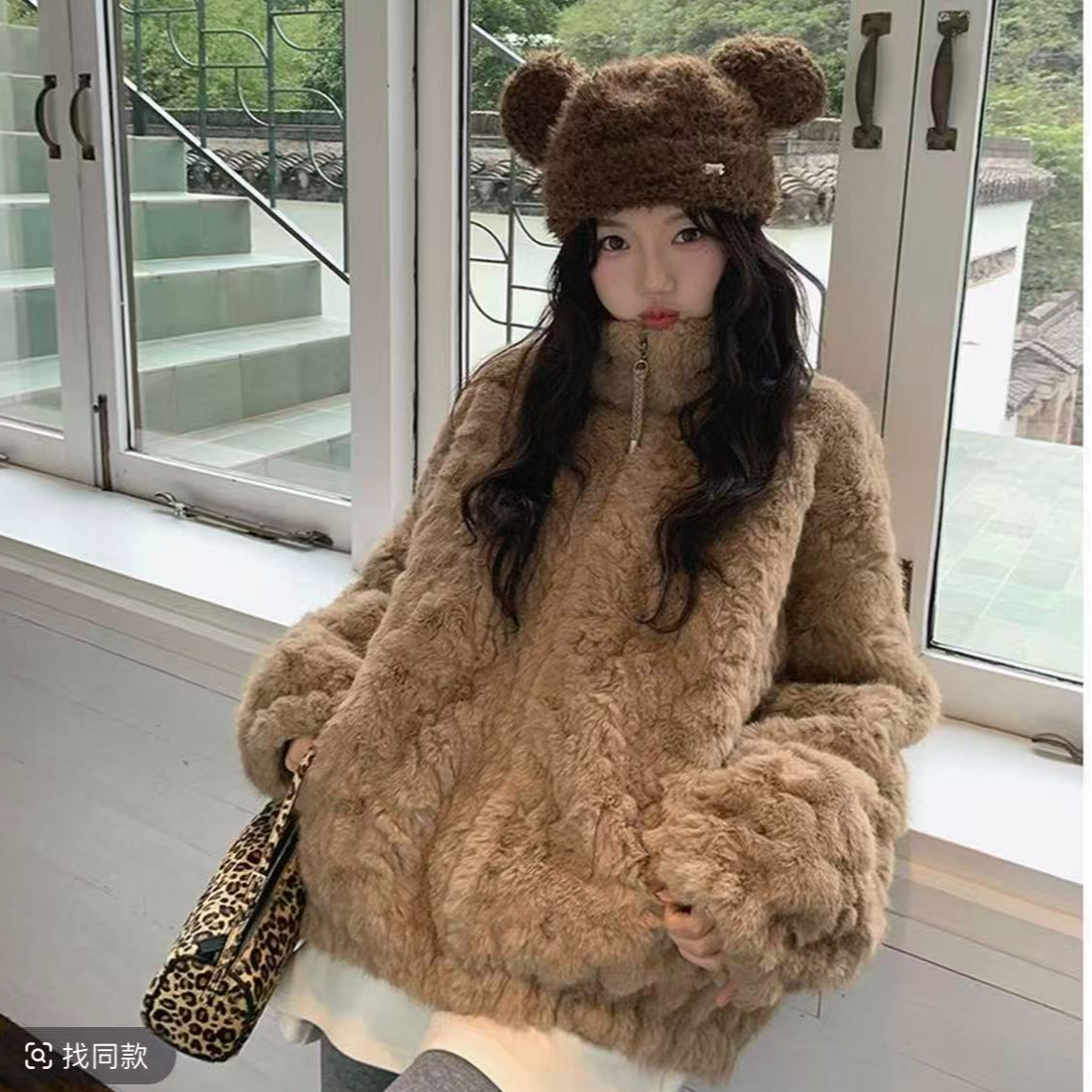 【暮光琥珀】定制拉链毛毛外套皮毛  一体冬季加厚保暖外套