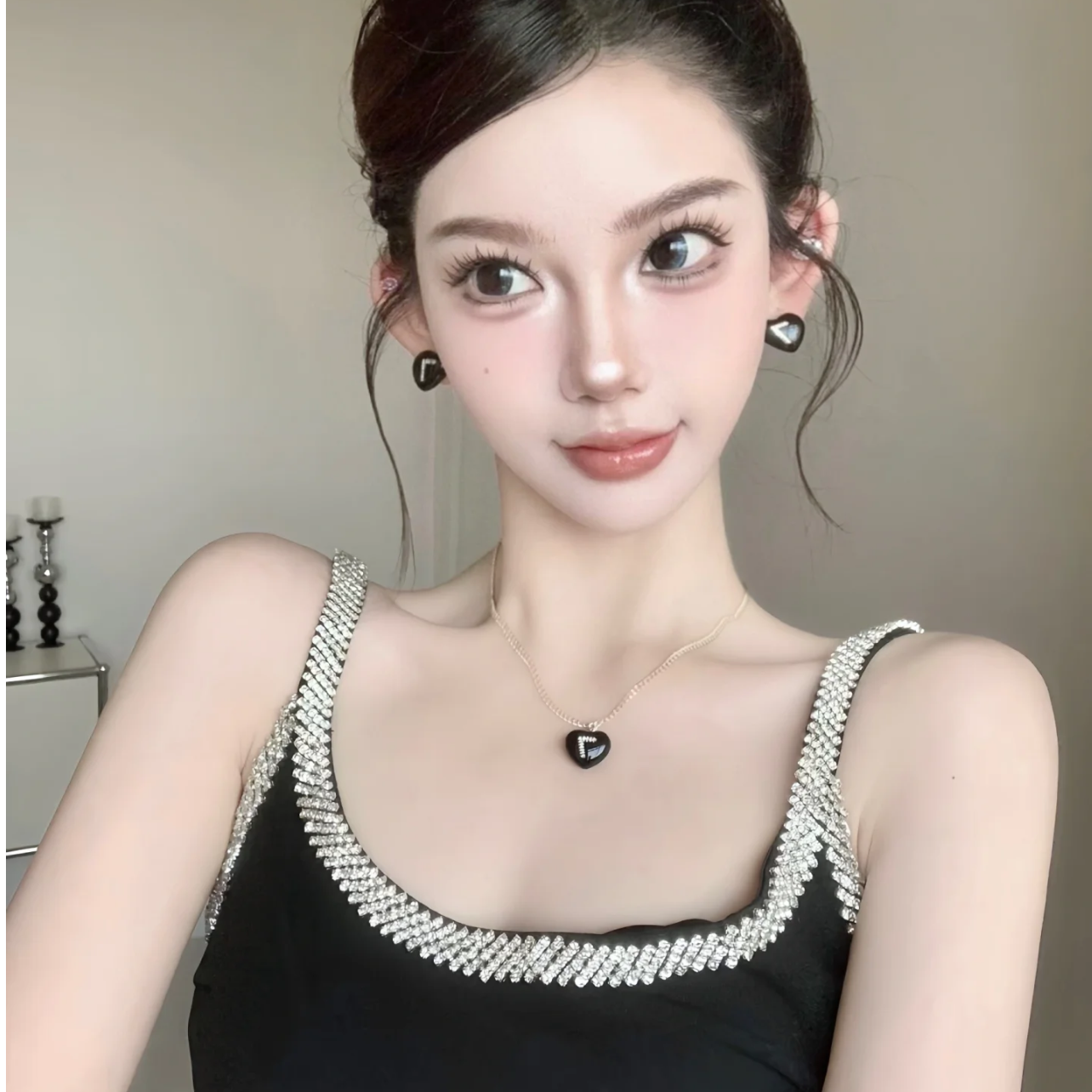 加比gaby重工艺星光闪烁钻领针织背心上衣法式小众设计感背心吊带