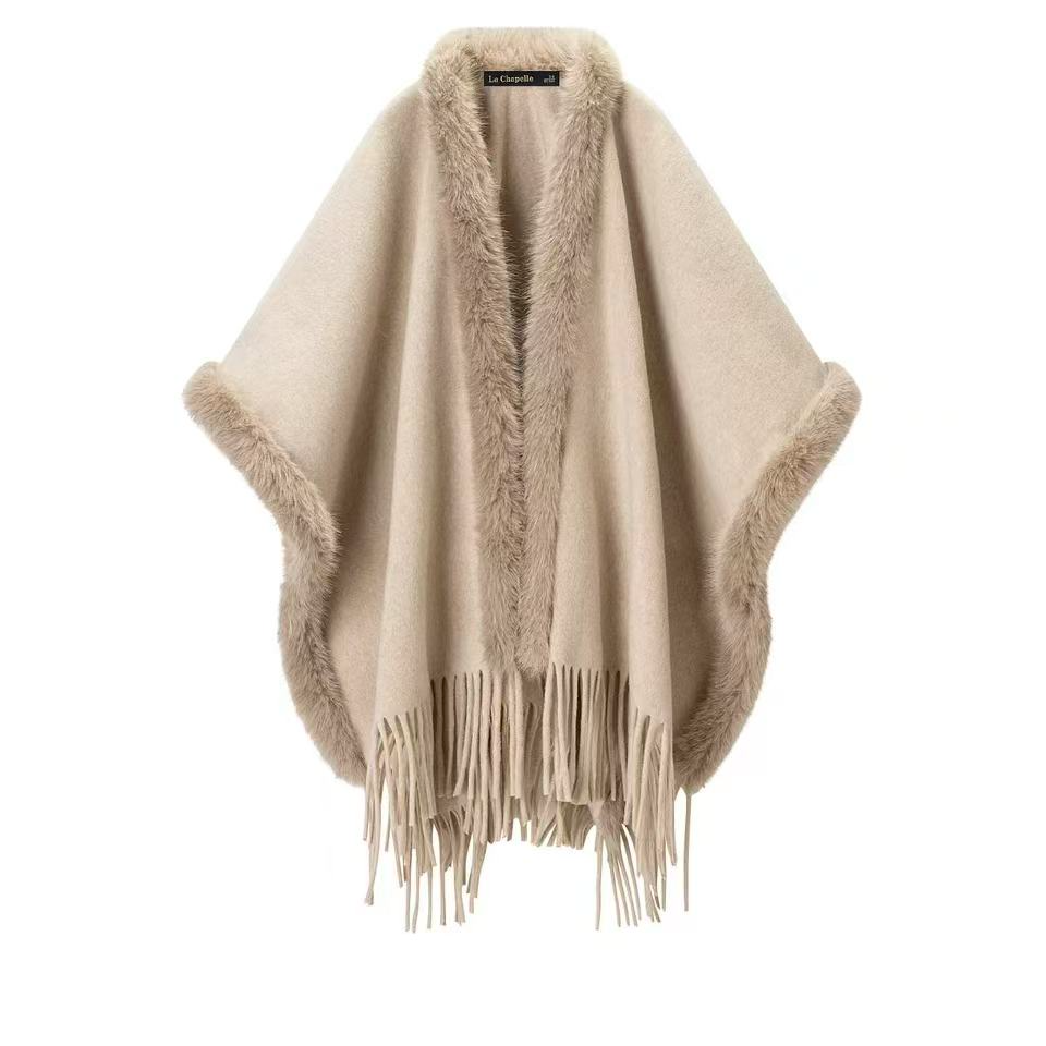  【土豆优选】毛茸茸斗篷披肩外搭