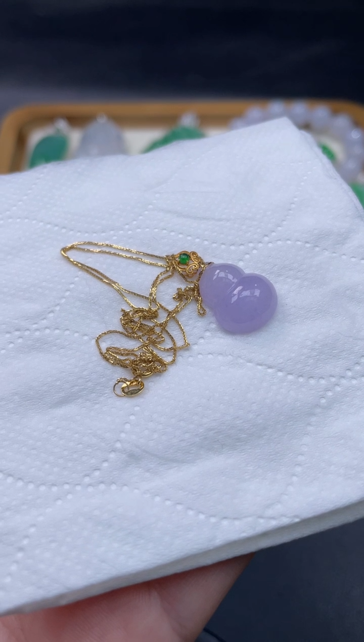 【闪购商品】翡翠颈饰18K金镶嵌124.........