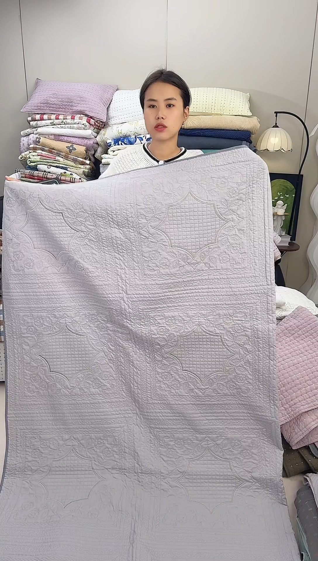 棉纯棉灰色窗花230*250