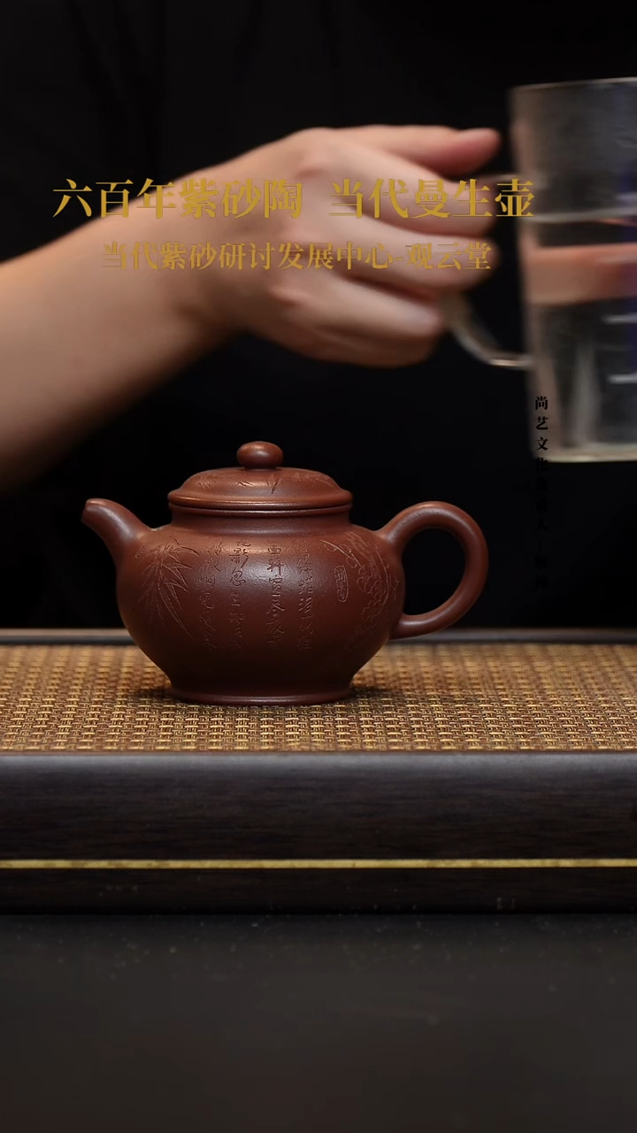 茶壶紫砂宜兴紫砂壶龙血金砂掇只