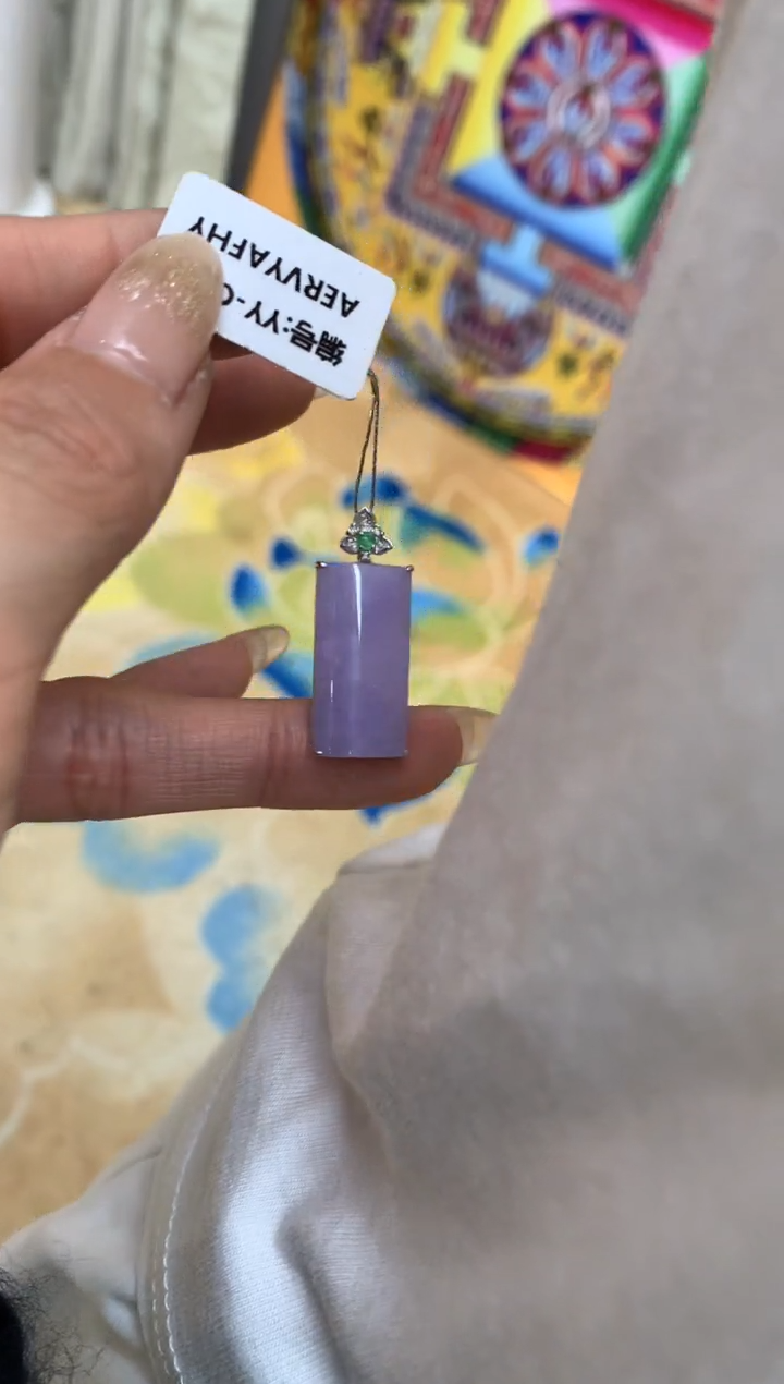 【闪购商品】翡翠耳饰18K金镶嵌无事牌