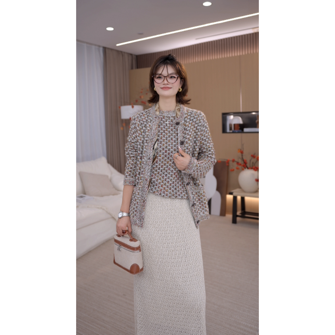 Malinlin老马通勤显瘦高腰半裙中长裙针织裙