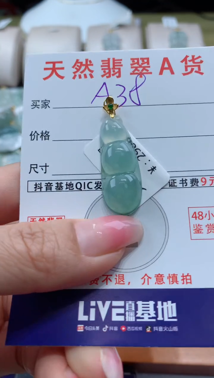 【闪购商品】翡翠颈饰18K金镶嵌天然缅甸a货翡翠