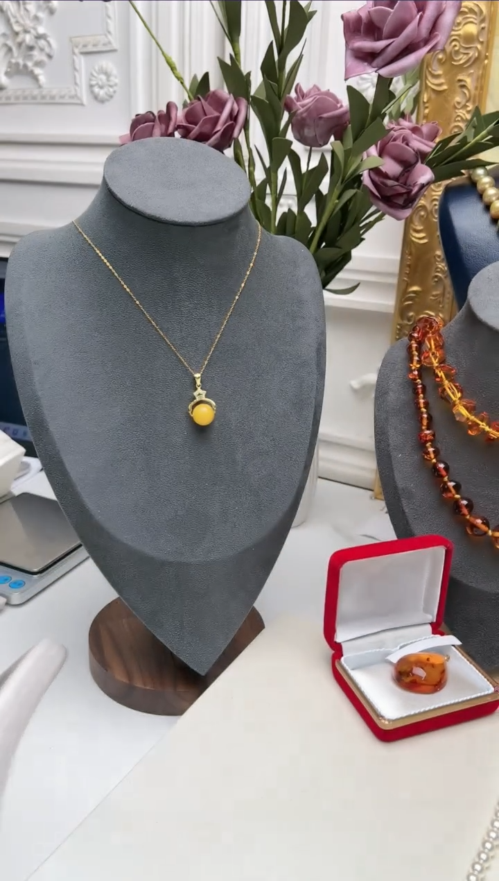 【闪购商品】琥珀项链银S925镶嵌th3510