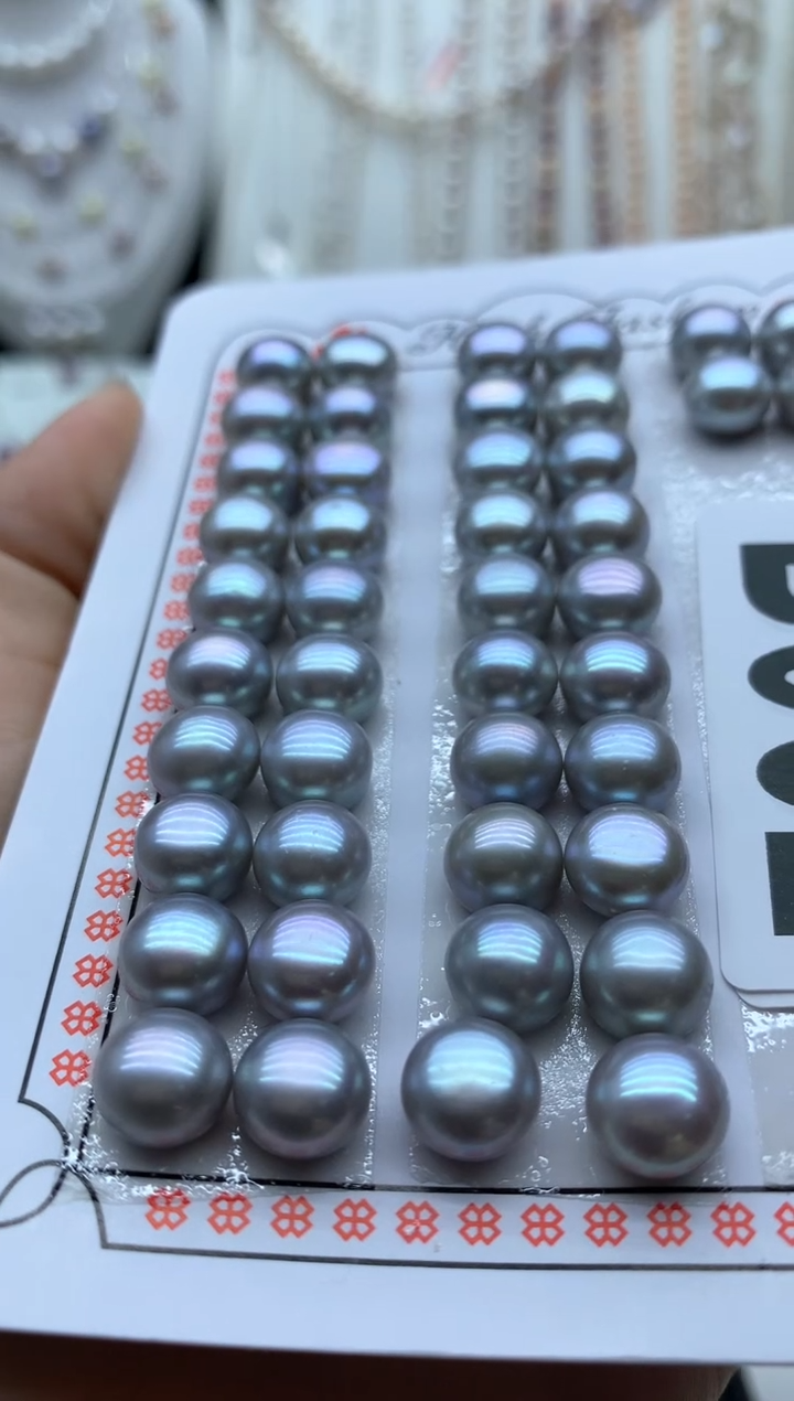 银S925镶嵌淡水珍珠耳饰多样性发其一馒头珠