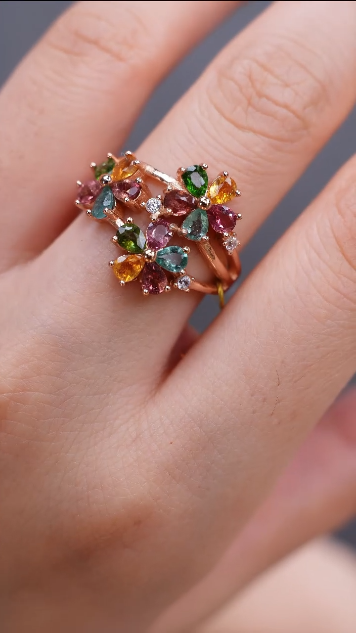 手饰银S925镶嵌碧玺手饰