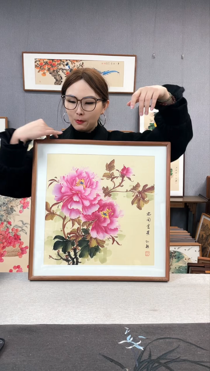 【闪购商品】国画孙颖-纯手绘带框作品-52*52-