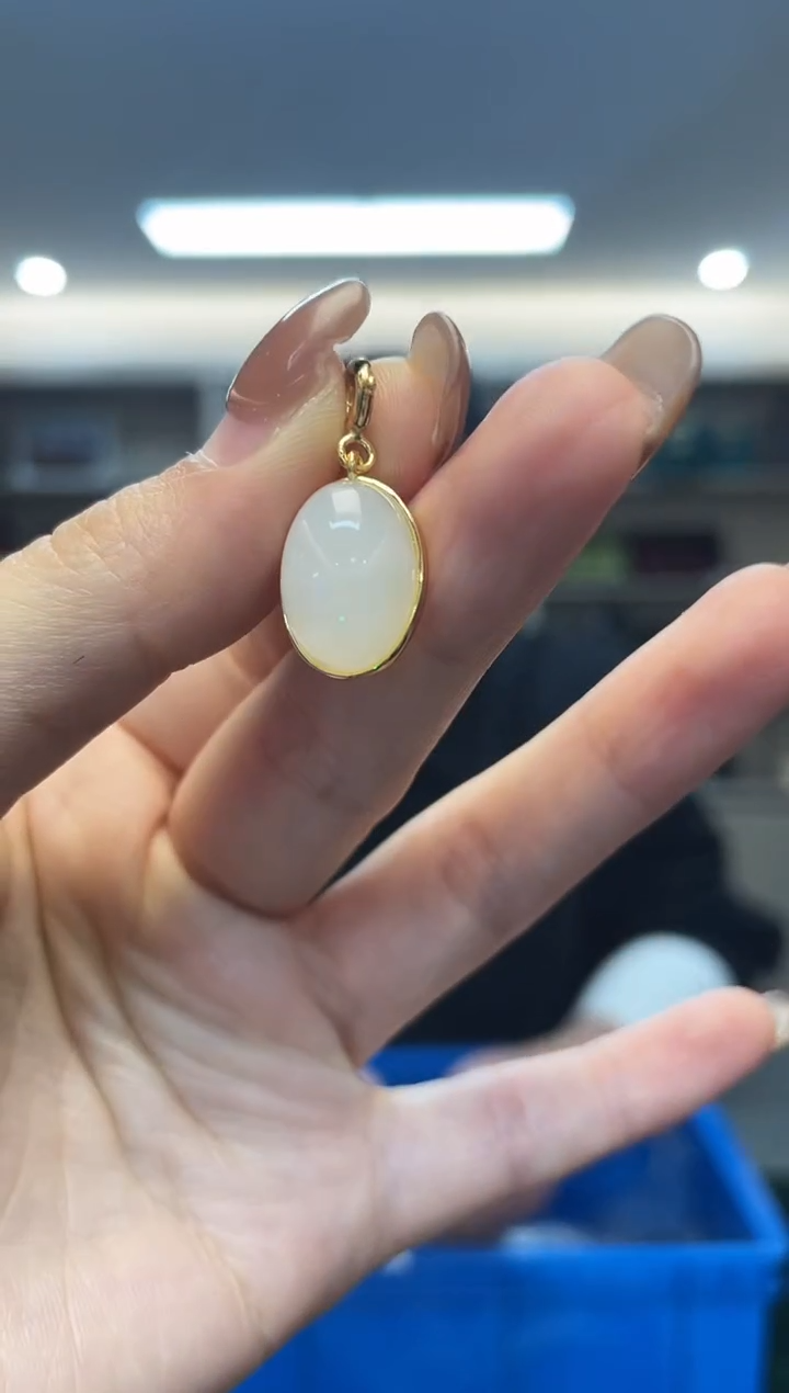 颈饰银S925镶嵌和田玉（多样性发一件）