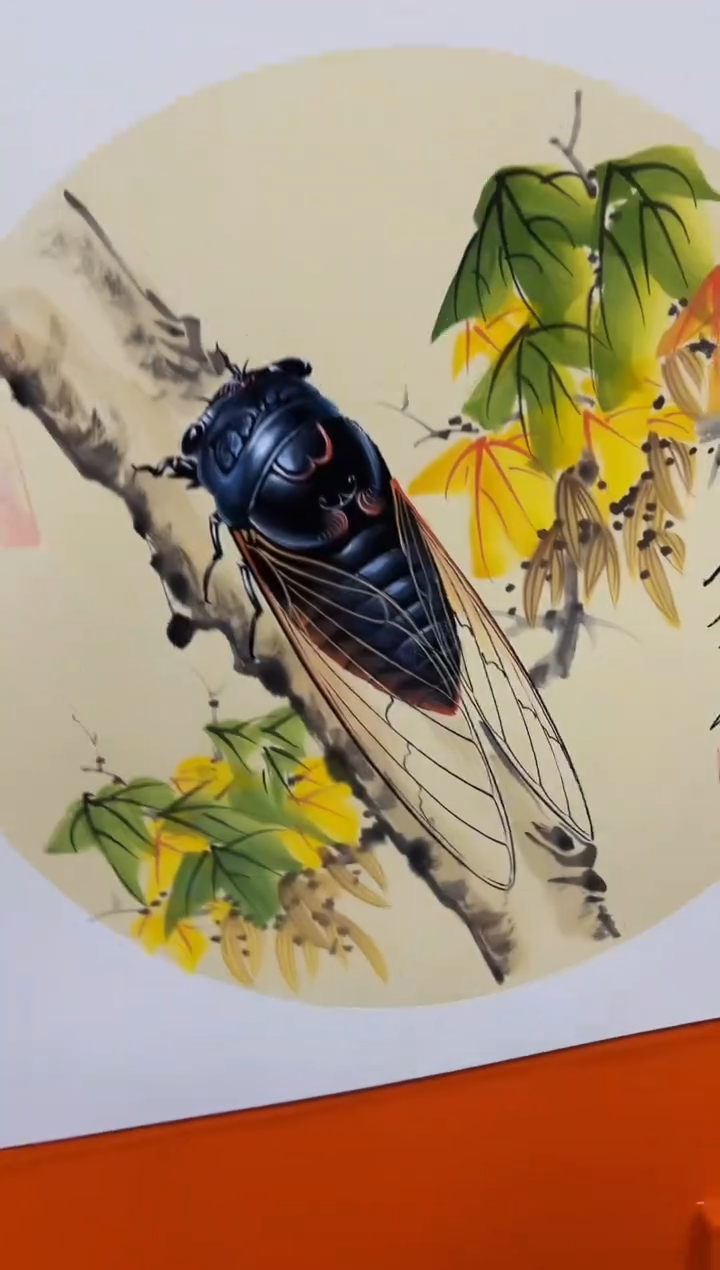 国画一鸣惊人50*50带框