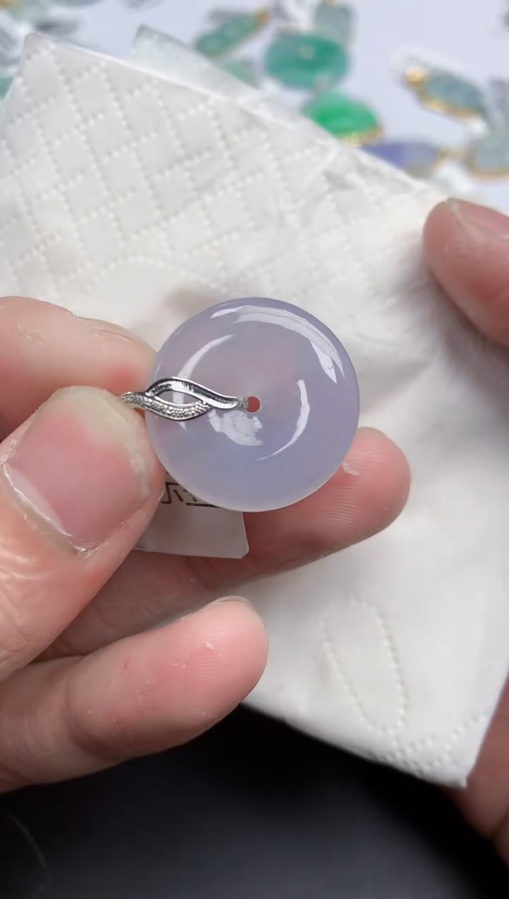 【闪购商品】翡翠颈饰18K金镶嵌天然缅甸翡翠A货