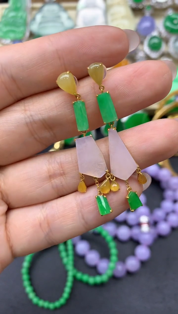 【闪购商品】翡翠耳饰18K金镶嵌317-中国好珍宝