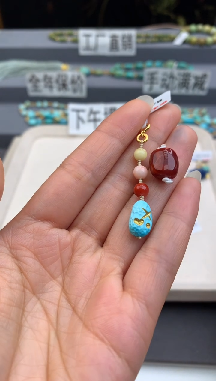 银S925镶嵌提溜南红玛瑙茜.E112