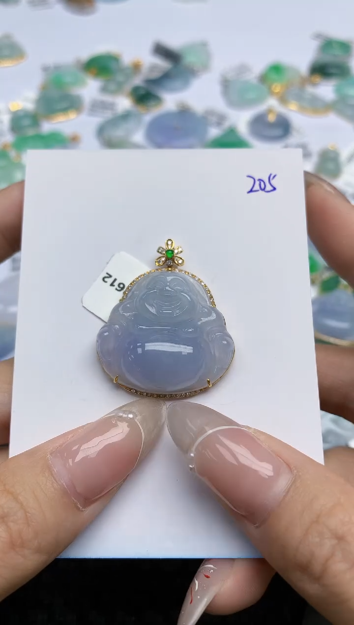 【闪购商品】翡翠颈饰18K金镶嵌天然翡翠A货