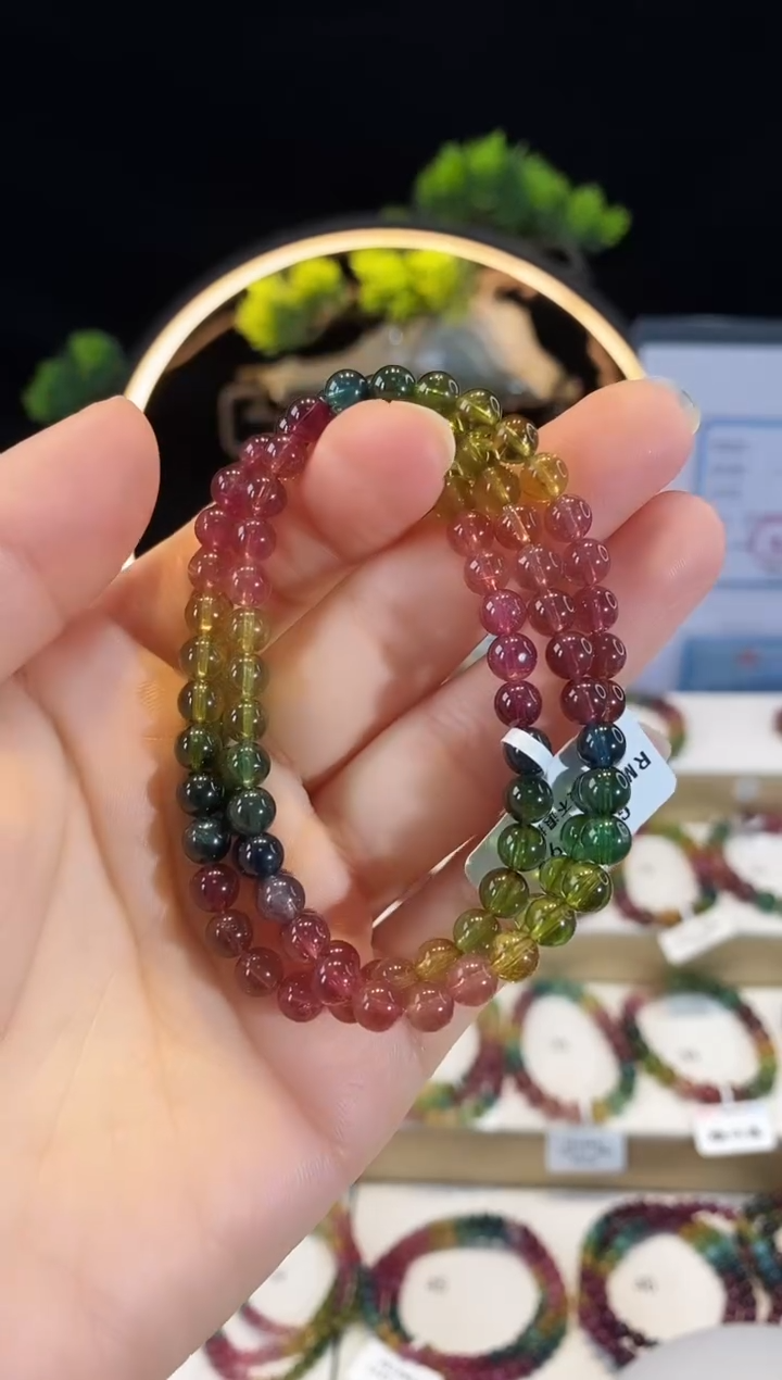 手链未镶嵌碧玺G2608三圈颜色微差