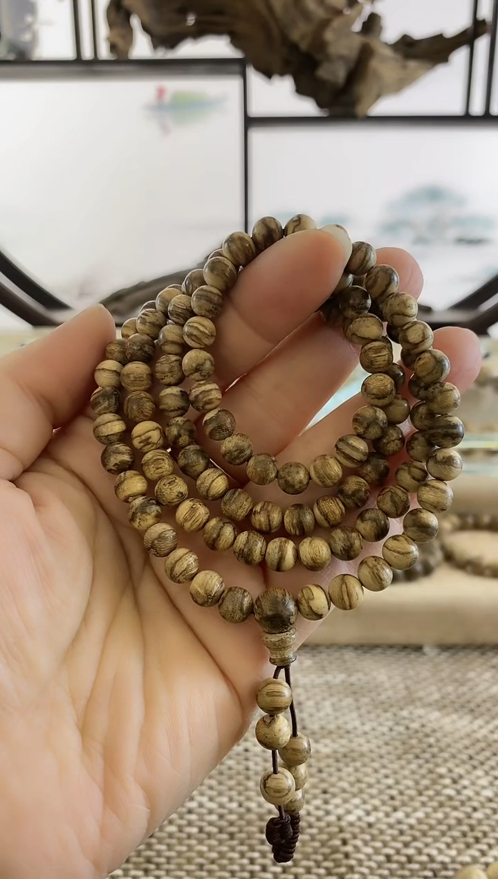 【闪购商品】沉香手串达拉干虎斑老料7MM多圈