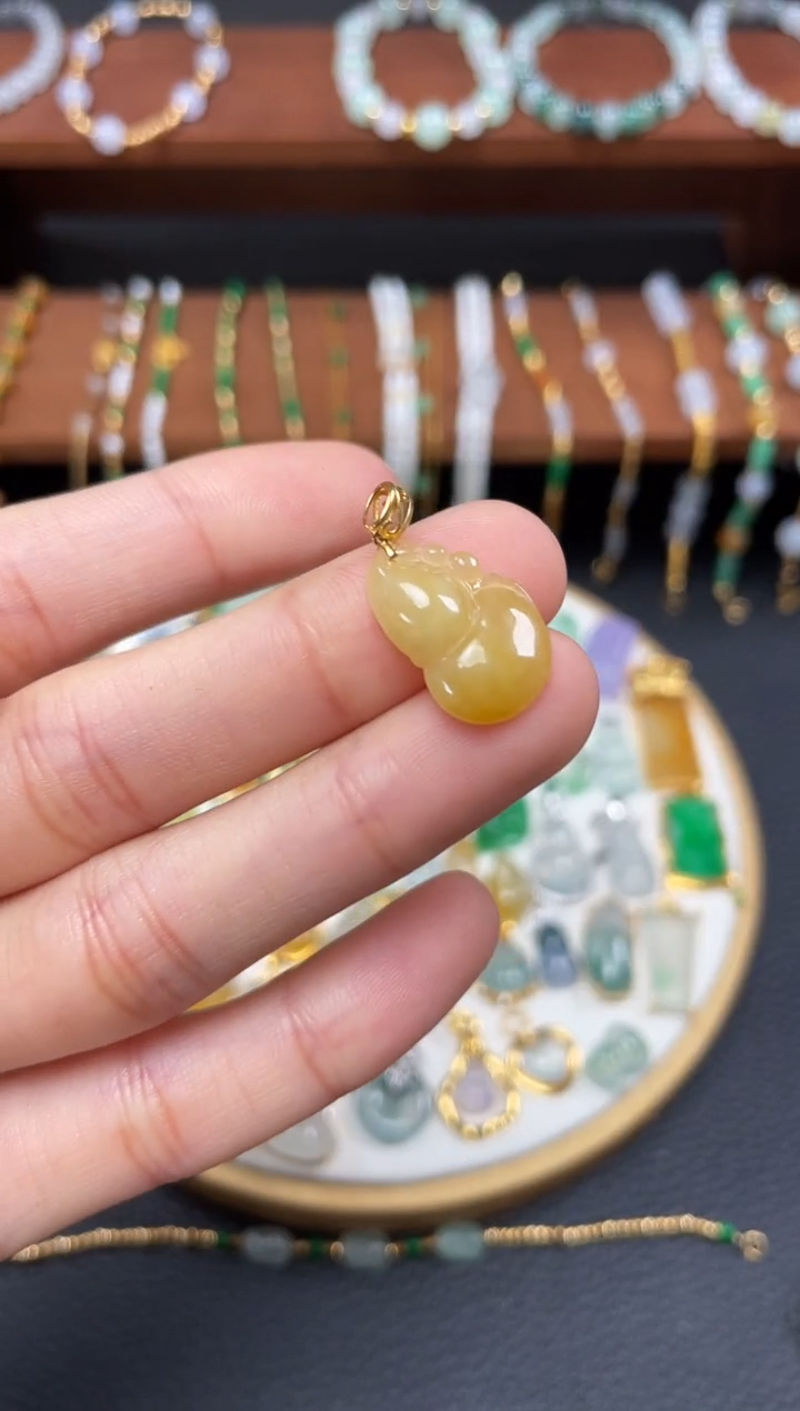 【闪购商品】翡翠吊坠(不含链)18K金镶嵌一个   JK453